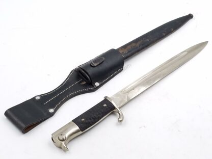 WW2 German 98K original bayonet w/ Scabbard & Leather Frog - Image 7
