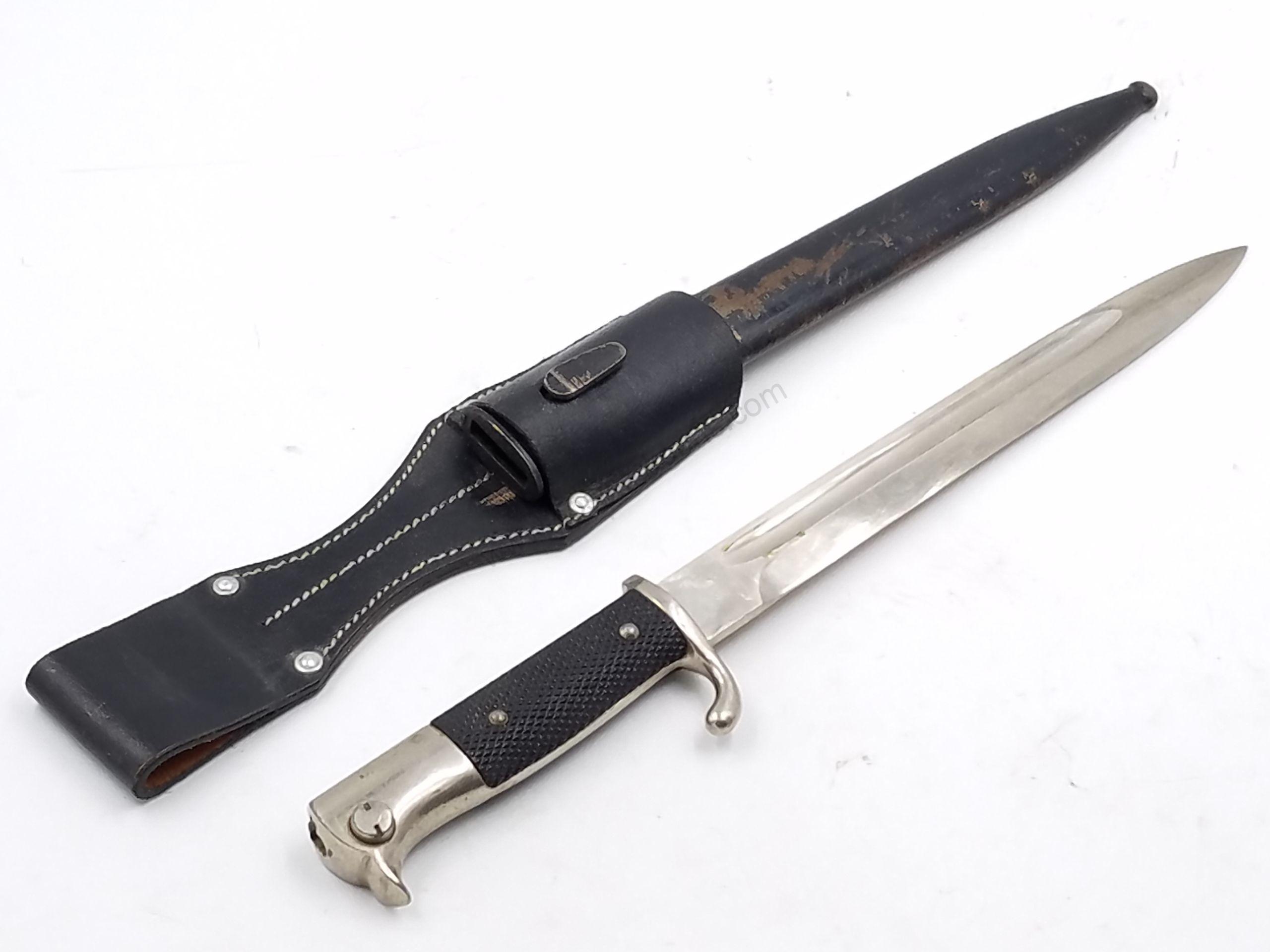 WW2 German 98K original bayonet w/ Scabbard & Leather Frog - Image 7