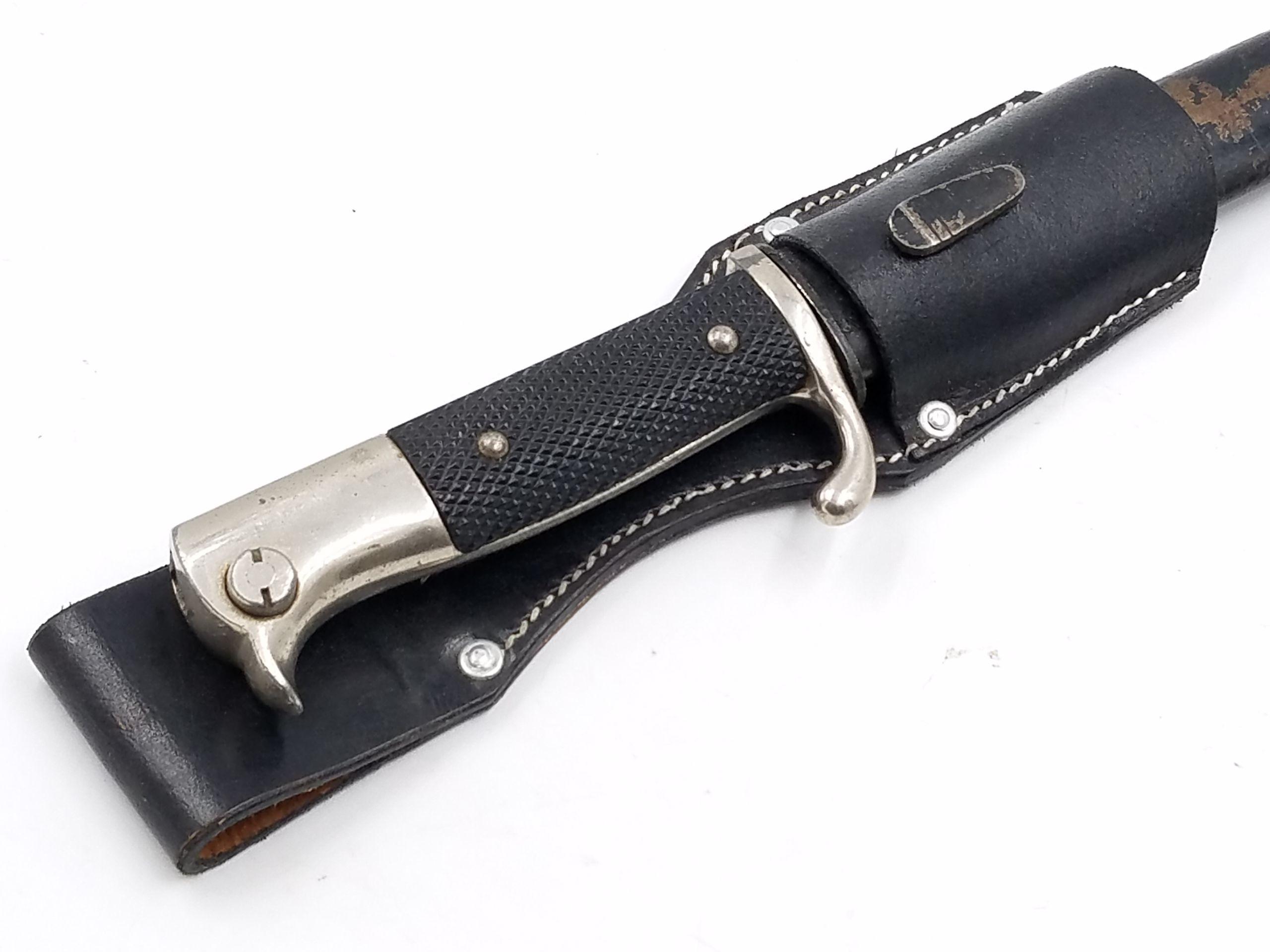 WW2 German 98K original bayonet w/ Scabbard & Leather Frog - Image 19