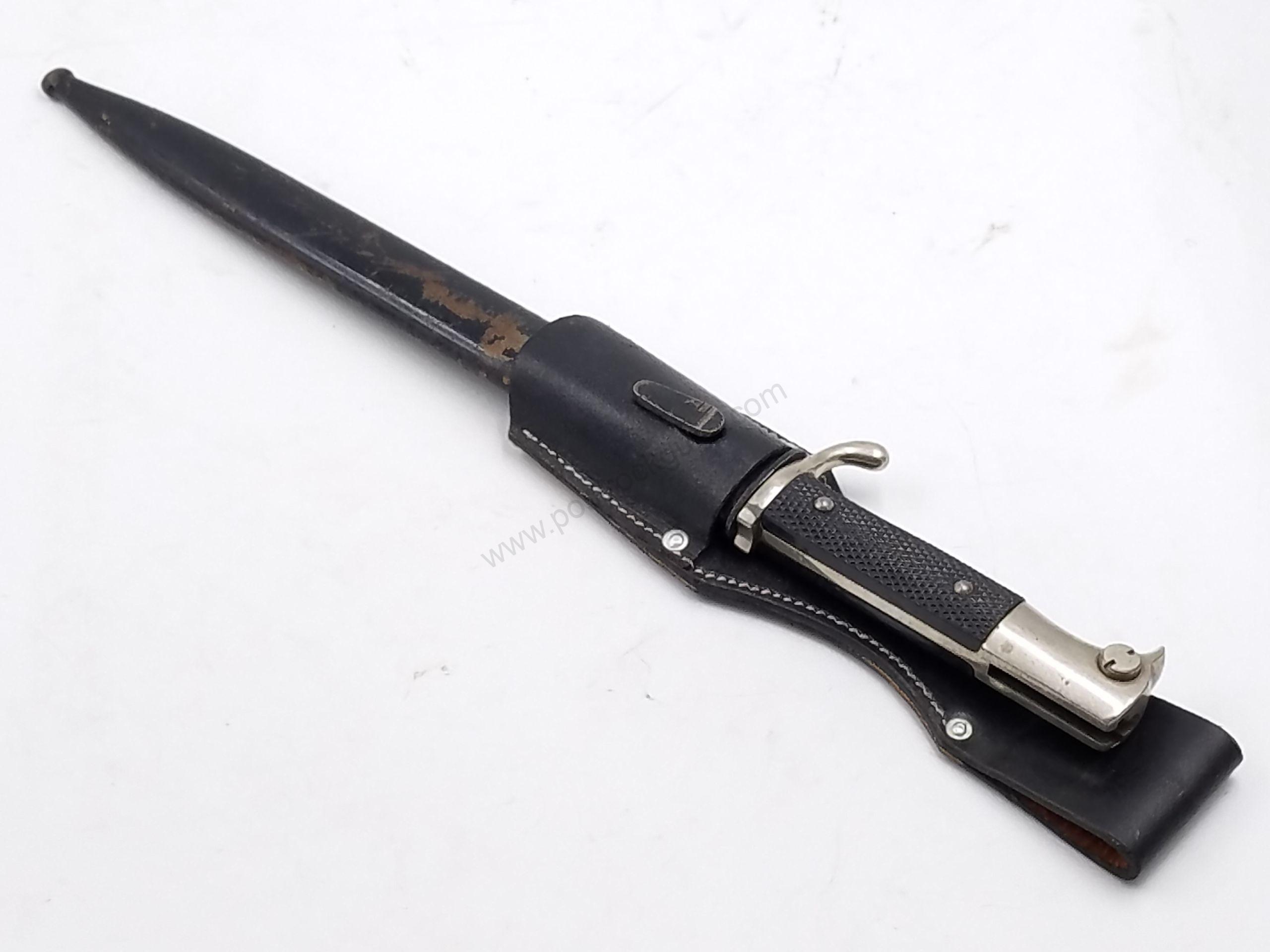 WW2 German 98K original bayonet w/ Scabbard & Leather Frog - Image 21