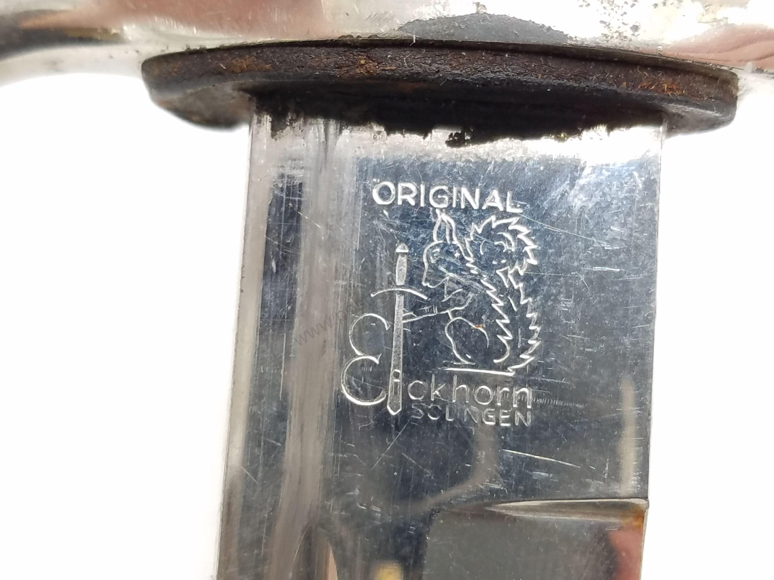 German Fireman's Eickhorn mfg. Saw Back Bayonet & Scabbard - Image 3