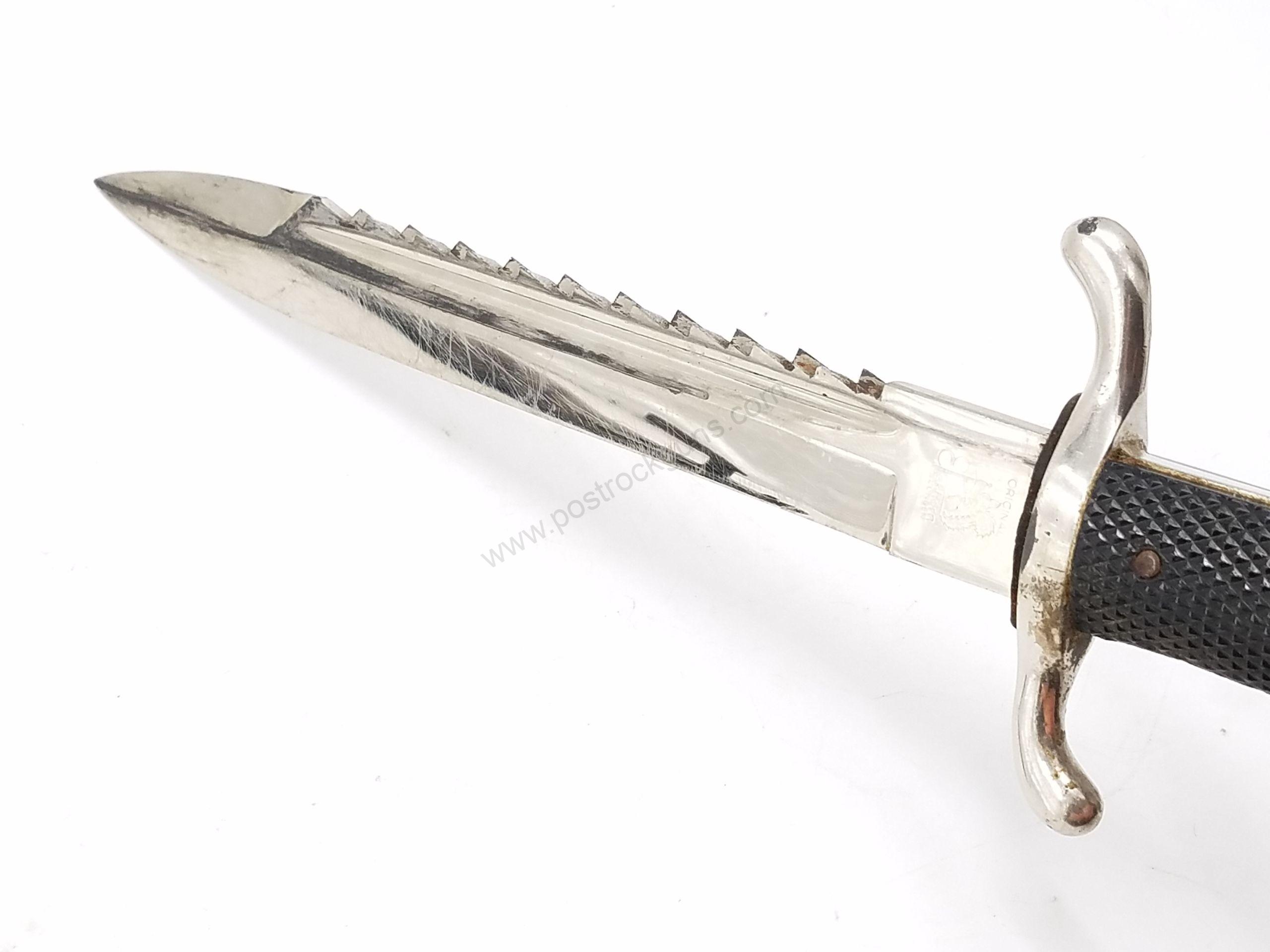 German Fireman's Eickhorn mfg. Saw Back Bayonet & Scabbard - Image 4