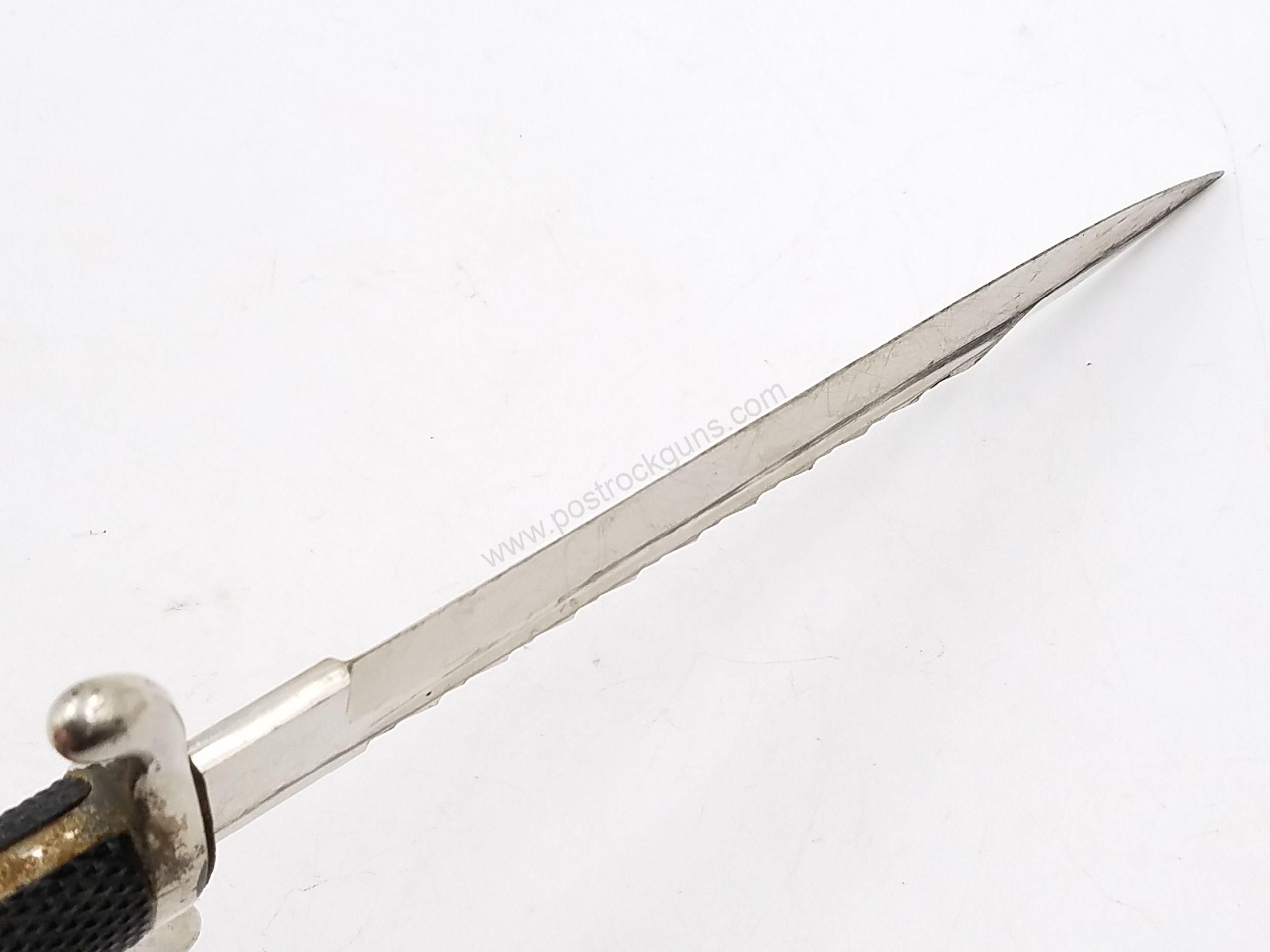 German Fireman's Eickhorn mfg. Saw Back Bayonet & Scabbard - Image 7