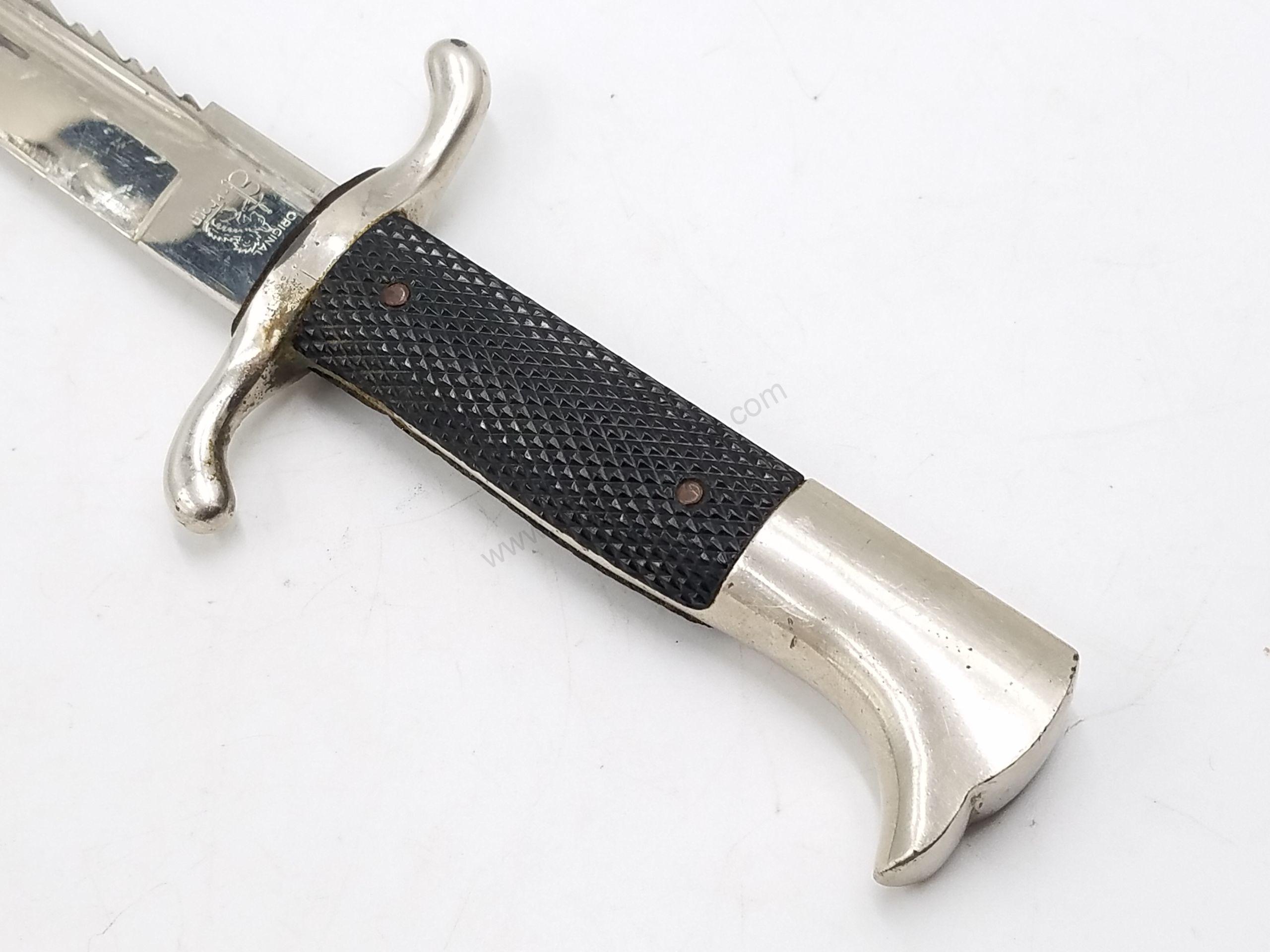 German Fireman's Eickhorn mfg. Saw Back Bayonet & Scabbard - Image 11