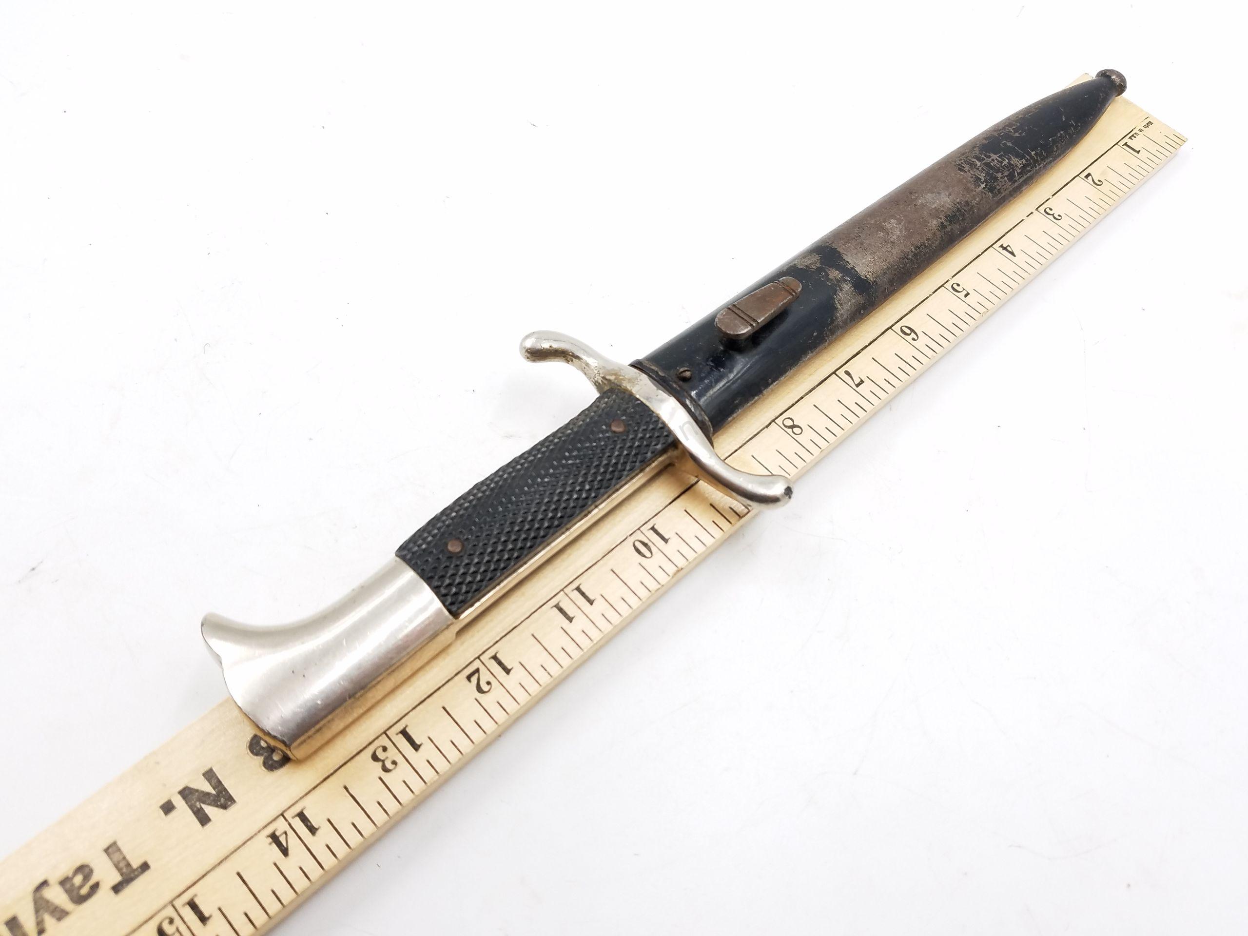 German Fireman's Eickhorn mfg. Saw Back Bayonet & Scabbard - Image 20