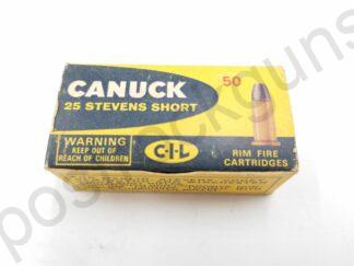 Ammunition Antique No FFL Parts & Magazines Rimfire 25 Stevens Short New Old Stock None Required Canadian Industries Limited Canada