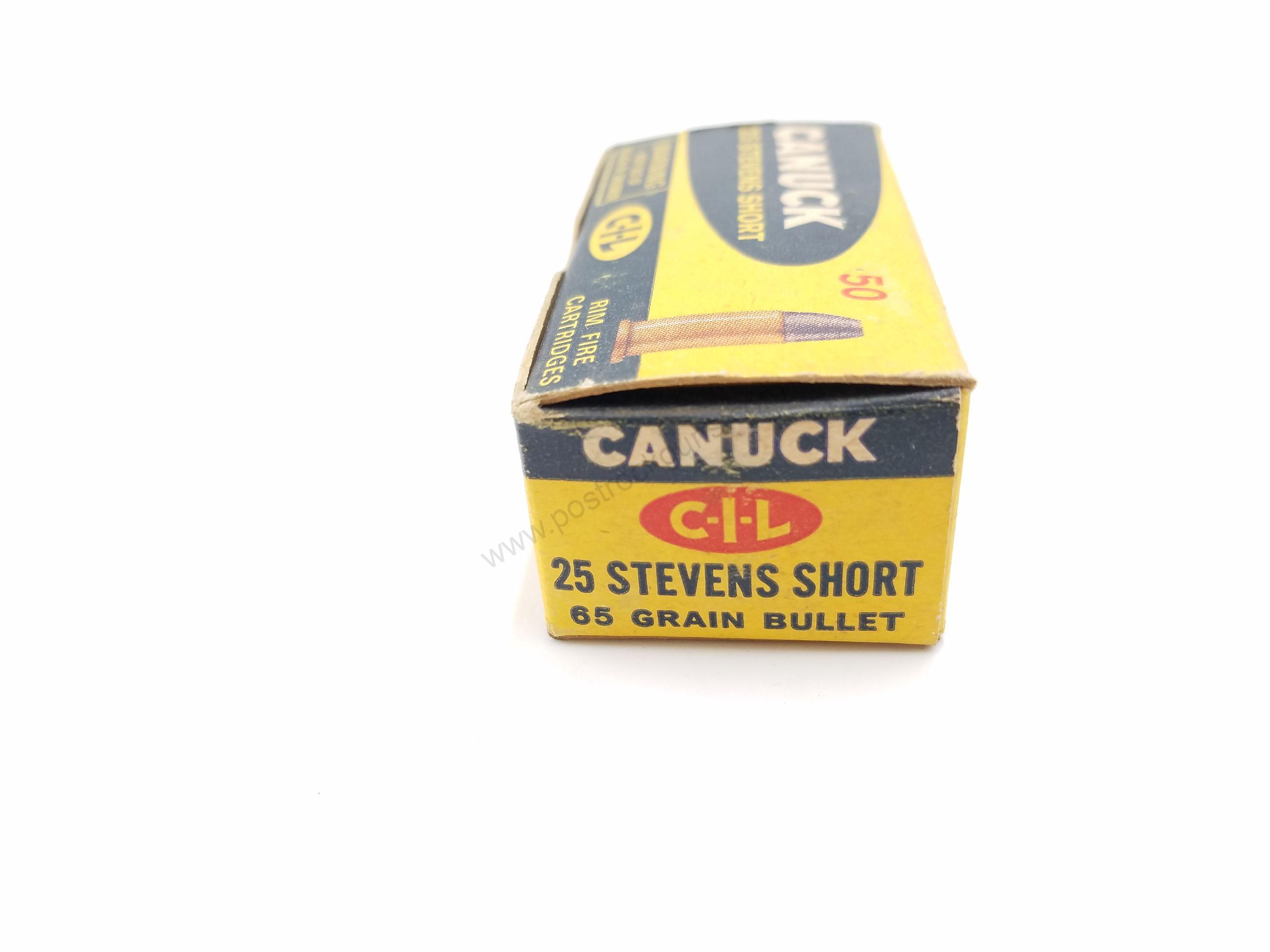 Ammunition Antique No FFL Parts & Magazines Rimfire 25 Stevens Short New Old Stock None Required Canadian Industries Limited Canada
