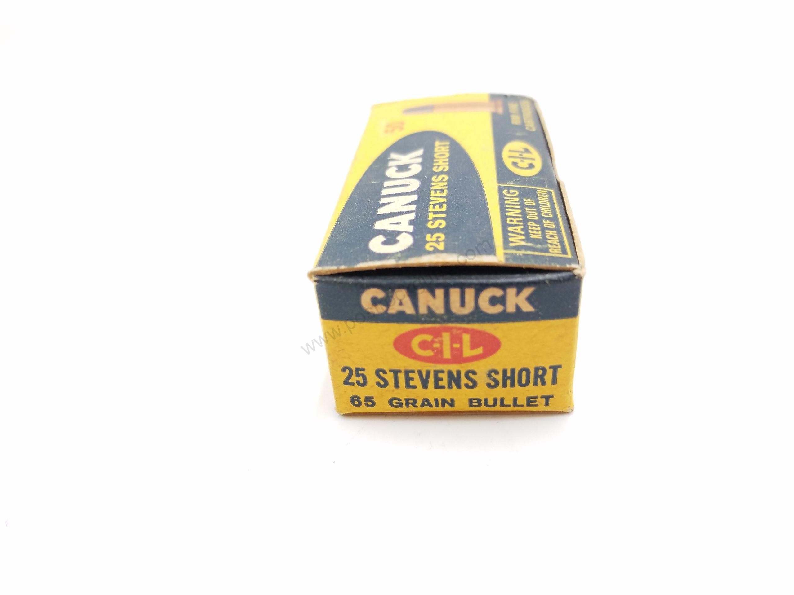 Ammunition Antique No FFL Parts & Magazines Rimfire 25 Stevens Short New Old Stock None Required Canadian Industries Limited Canada